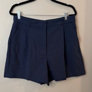 Abercrombie & Fitch Navy Blue High Rise Trouser Shorts